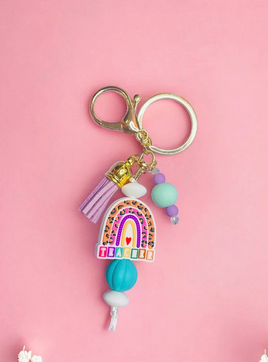 Rainbow teacher Keychain