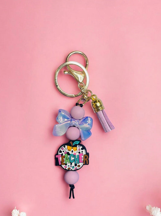 purple teacher keychain