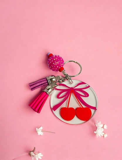 Cute Cherry Cup and Keychain Set