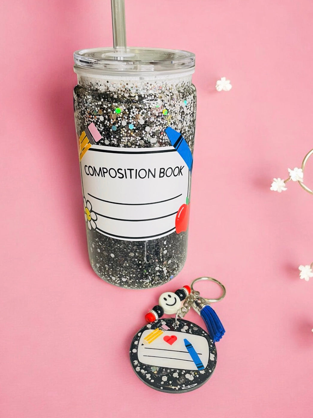 Composition Cup and Keychain Set