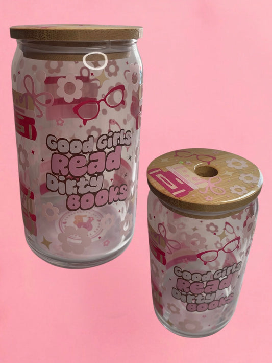 dirty book reader glass can cup